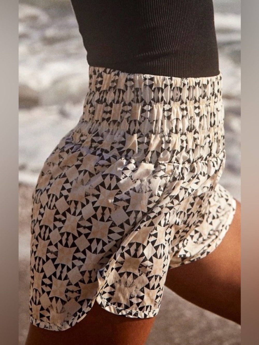 FP Movement by Free People The Way Home shorts geometric black and white print - Picture 4 of 14